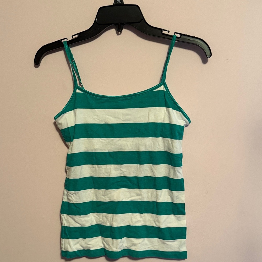 SO Green and White Striped Camisole